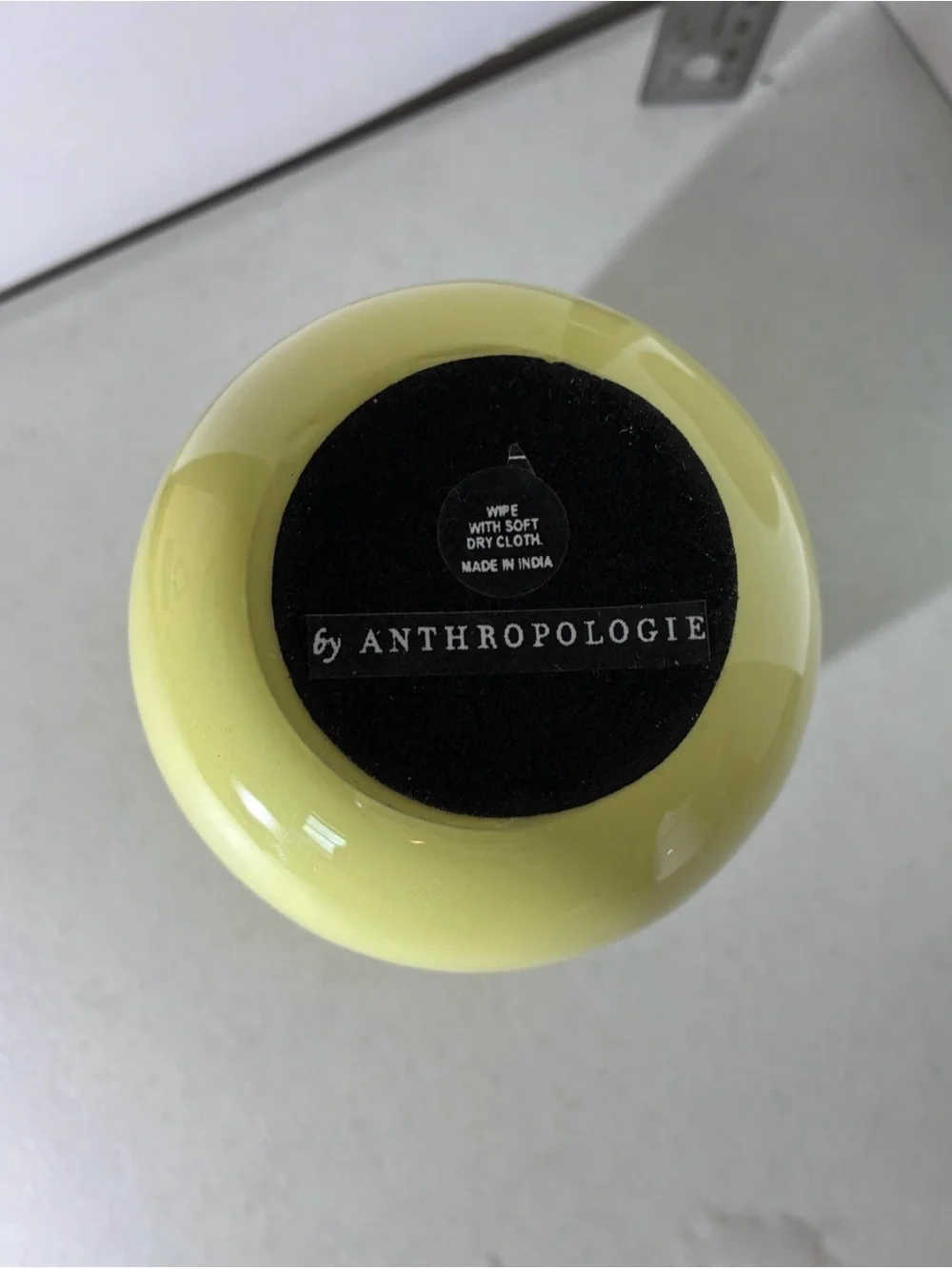Anthropologie Yellow Double Bubble Vase Glossy Modern Sculptural Bud Vase